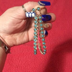 Turquoise and Gold Women's Bracelet